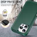 for iPhone 16 Pro Max Case with Holster Belt Clip and Tempered Glass Screen Protectors, Heavy Duty Protective Shockproof Rugged Hard Phone Cover for iPhone 16 ProMax 6.9inch, Green