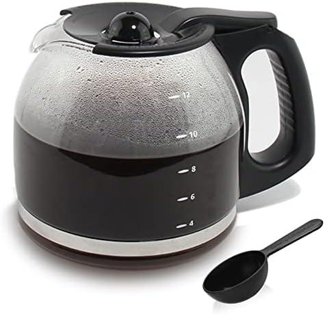 12-Cup Replacement Coffee Carafe Compatible with Mr. Coffee Coffee Maker Pot, Replace Part# PLD12 PLD12-RB Series, Black Handle