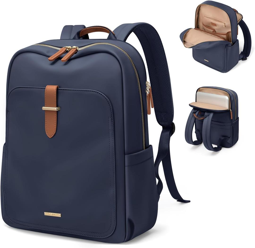 Laptop Backpack for Women,Casual Work Business Backpacks Purse Carry on Travel Backpack,15.6 Inch,Navy Blue