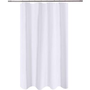 N&Y HOME Fabric Shower Curtain Liner 48 x 72 inches Bath Stall Size, Hotel Quality, Washable, Water Repellent, White Spa Bathroom Curtains with Grommets, 48x72