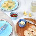 Selamica Ramekins 4 OZ Oven Safe for Creme Brulee, Porcelain Custard Cups Ramekins for Baking, Mini Souffle Dishes, Dipping Sauce Bowls, Set of 6, Gradient Blue