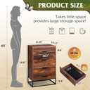 WLIVE Wood Dresser for Bedroom with 4 Drawers, Chest of Drawers, Tall Dresser Drawers with Sturdy Metal Frame for Hallway, Living Room, Closet, Brown Oak