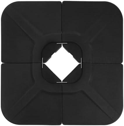 JEAREY 2-Piece 200lb Capacity Heavy-Duty Cantilever Offset Patio Umbrella Stand Square Base Plate Set w/Easy-Fill Spouts for Water or Sand