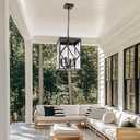 11" Outdoor Pendant Light Exterior Hanging Lantern, Farmhouse Oil Rubbed Brozne Outside Chandelier Light Fixture Ceiling Mount Hanging Porch Light with Clear Glass for Front Porch Entrance