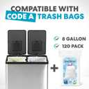 Simpli-Magic 16 Gallon (60L) Step Trash Can Dual Compartment Kitchen Garbage Can with Waste & Recycling Bins Slow-Close Lid, Odor Control, Hands-Free, Inner Bases, Premium Stainless Steel