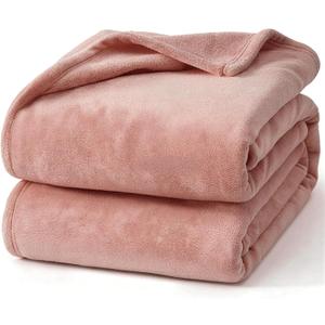 Hansleep Fleece Blanket for Couch Dusty Pink, Super Soft Flannel Fuzzy Throw Plush Cozy Blanket for All Seasons, Dusty Pink, Throw 50x60 Inches