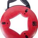 Gardner Bender FTS-125R Fish Tape, Plated Carbon Steel, UpperHand with Rubber Grip, 125 ft. , Red