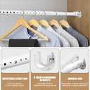 Closet Rod,17 to 80 Inch Closet Rods For Hanging Clothes,Heavy Duty Adjustable Closet Rod,White Closet Poles For Hanging Clothes