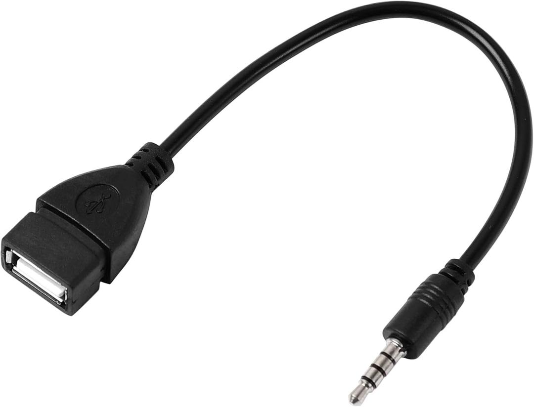 uxcell USB 2.0 Female to AUX 3.5mm Male Plug Car Jack Audio Cable 3.5mm Auxiliary Adapter Converter Cable Connector Data Cord 8 inch