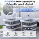 Monozuki Collapsible Plastic Laundry Basket 10.6 gallon(40L) Eco-recycled material- Foldable Pop Up Storage Container/Organizer - Space Saving Hamper/Basket BPA Free, Grey-10.6 gallon