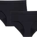 Thinx for All Period Underwear, Everyday Comfort Brief, Holds Up to 12 Regular Tampons*, Period Panties, Leakproof, Reusable & Controls Odor, Black, 2 Pack, XL