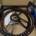 14" Dark Mahogany Wood Steering Wheel w/Black"SS" Horn for Any Chevy Car or Truck