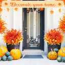 Giegxin 70 Bundles Artificial Fall Flowers for Outdoors Decoration Fall Fake Autumn Plants UV Resistant Faux Plastic Mums No Fade Boston Fern for Thanksgiving Garden Patio Porch Autumn Indoor Decor