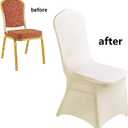 LZY Spandex Chair Cover Stretch Slipcovers for Wedding Party, Dining Banquet Chair Decoration Covers (Ivory, 20)