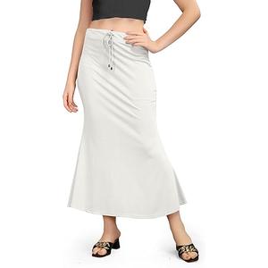 Lycra Saree Shapewear, Long Skirt for Women for Beach, Night Out, Regular, Office, Party White XL