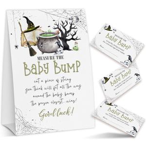 2 x ZIIUFRN Baby Shower Game Card Set, Measure the Baby Bump Game, 50 Cards - Minimalist Boy Girl Gender Neutral Supplies - A09, 7 inches x 5 inches x 0.01 inches