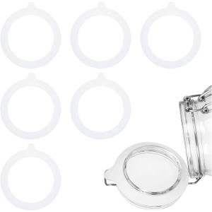6PCS Silicone Jar Gaskets, Large 4.5Inch Airtight Rubber Seals Rings for Glass Jars Replacement Gasket Leak-Proof Canning Jar Rings for 3.5 Inch Mouth Glass Jars
