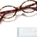 Oval Blue Light Blocking Glasses Vintage Y2K Anti Eyestrain Protection TV Computer Gaming for Women Reno (Amber Tortoise)