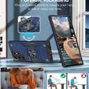 for Samsung Galaxy S25 Ultra 5G Case Rugged Military Grade Heavy Duty Armor Shockproof S25 Ultra Phone Case with 360 Metal Ring Kickstand Mount Magnetic Cover for Samsung Galaxy S25 Ultra (Blue)