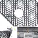 AWOKE Sink Protectors for Kitchen Sink | 16.2"x 12.5" Kitchen Sink Mats for Bottom of Kitchen Sink | Sink Inserts for Kitchen Sink of Stainless Steel Sink | Center Drain (Grey)