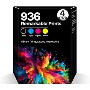 936 Ink Cartridges OfficeJet Pro 9125e 9135e 9730e Compatible for HP 936 Ink Cartridges Combo Pack Replacement for OfficeJet Pro 9125e 9135e Wide Format 9730e 9110b 9130b 9125 9135 9125 e Printer