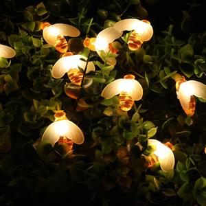 Solar Honeybee String Lights 30LED Outdoor Waterproof Simulation Cute Bee Shape Fairy String Light Decor for Garden Patio Xmas Decorations Warm White