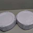 Hioasis 100pcs White Silver Plastic Plates - 10.25" Dinner Plates Disposable, Heavy -duty, Classy and Elegant for Thanksgiving