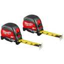 Milwaukee 25 ft. x 1-1/16 in. Compact Magnetic Tape Measure with 15 ft. Reach (2-Pack)