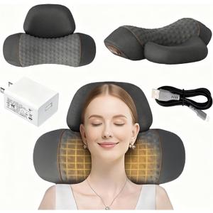 3-in-1 Neck Massager Pillow with Heat Deep Tissue Massage Pillow for Neck Relaxation(Dark Grey)