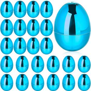 24 Pcs Fillable Easter Eggs 2.36 Inch Easter Eggs with Hinge Plastic Empty Eggs for Easter Egg Hunt Basket Stuffers Easter Theme Decorations (Blue)