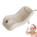 Toddler Bath Seat  Soft Bath Support Station, Smart Temperature Sensor Unit | Ergonomic Arc Shower Seat, Foldable Design with Gentle Support During Daily Cleaning Routines and Hair Wash Sessions (White)