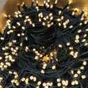 Techip 300 LED Christmas Lights Outdoor, Warm White Christmas Tree Lights Outside Waterproof Twinkle Lights Green Wire Connectable Plug in String Lights Indoor 108FT 8 Modes for Xmas House Decor