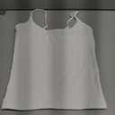 SUUKSESS Women Padded Scoop Neck Tank Tops Double Line Going Out Basic Camisole Top (White, XS)