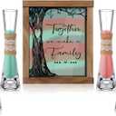 Wedding Unity Sand Ceremony Kit with Wood Box 4 Ceremony Vase 4 Wedding Sand Function Sets for Marriage Bridal Party(Bright Color,Tree)