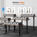 Monomi Electric Height Adjustable Standing Desk, 48x24 Inches, Ergonomic Home Office Sit/Stand Up Desk with Two-Piece Desktop (Black Steel Frame/Rustic Brown Top)