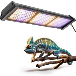 Dimmable LED Reptile UVB Lamp, 8000 Hours UVB Duration for Much Longer Lifespan, Adjustable 4/8/12-Hour Cycles, Suitable for Lizard and Chameleon, 12W, L Size