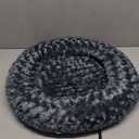 Heated Cat Beds for Indoor Cats Warming Cat Beds Super Soft Machine Washable Thermo Kitty Electric Heating Bed 19 Inches Round (Light-Grey)