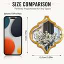 12Pcs Acrylic Mirrors for Wall Decor - Moroccan Diamond Shaped Wall Stickers,DIY Self-Adhesive Decorative Mirror Tiles for Living Room, Bedroom, Office, and Wedding Party Decor