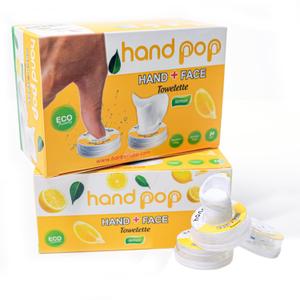 Hand Pop Lemon Scented Wipes  24 Pack of Travel Size Wet Towelettes, AlcoholFree, Wipes for Skin Hydration, Convenient, EcoFriendly, Refreshing, Fits in Gym Bag, Purse, Pocket, or Luggage
