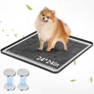 Mora Pets Pee Pad Holder with Magnets 24 x 24 Inch Raised Edge Silicone Training Mat Indoor Dog Potty Tray Non-Slip Easy Cleaning