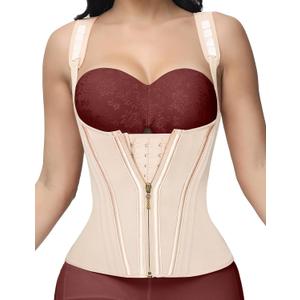 SHAPSHE Waist Trainer for Women, Tummy Control Sports Girdle, Workout Body Shaper with Adjustable Shoulder Strap (X-Large, Beige-classic)