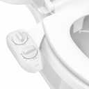 LUXE Bidet NEO 185 Plus - Dual Nozzle, Non-Electric Bidet Attachment for Toilet Seat, Patented Slide-In Install, 360 Self-Clean, EZ-Lift to Clean, Feminine & Rear Wash (White)