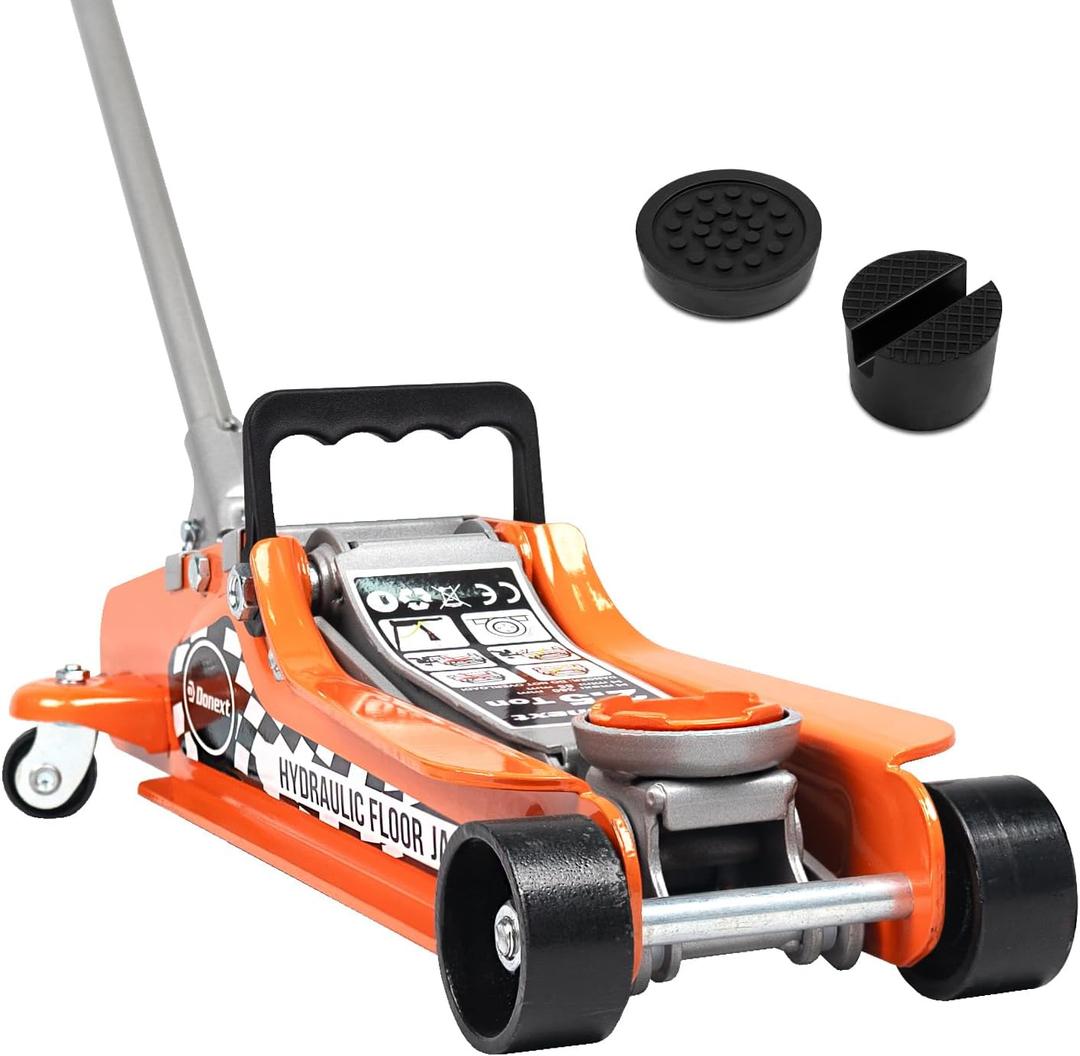 Donext 2.5 Ton Steel Floor Jack, Low Profile Hydraulic Racing Floor Jack with Single Piston Lift Pump, Lifting Range 3-3/8" - 14-15/16"