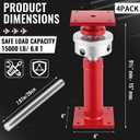 Adjustable Screw Jack Post for House Leveling, Manufacturing House Jacks with Wrench Screw Steel Shores, Range of Adjustment(9.5''-15'',Red,4 Pcs)