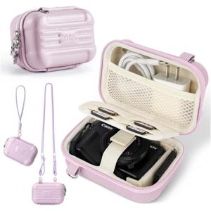 Digital Camera Case, Protective Waterproof Hard Shell Bag for Canon PowerShot G7X Mark III Mark II/ SX740, Sony ZV-1/ RX100 VII, Kodak Pixpro, for Compact Point & Shoot 4K Vlog Cameras (Purple)