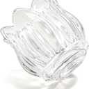 Elsjoy Set of 12 Tulip Glass Votive Candle Holders, Decorative Tea Light Candle Holders, Clear Glass Flower Tealight Candle Holder for Table Centerpieces, Wedding Decor