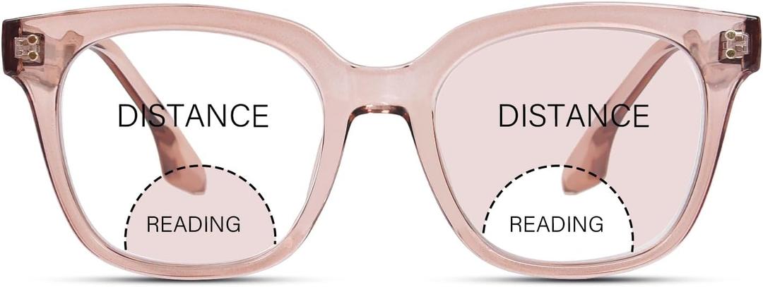 Bifocal Reading Glasses for Women Men Oversized Blue Light Blocking Clear Top Computer Readers