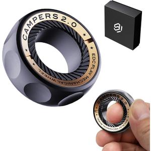 Fidget Spinner for Stress Relief  DIY Magnetic Fidget Ring with Engaging Sounds, EDC Stainless Steel Toys for Adults & Teens, Perfect for Work, Study, Waiting, Gift and Stocking Stuffer (Black)