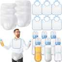 6 Sets Bottle Chug Baby Shower Games Juegos Para Plastic Baby Bottles Bibs Disposable Diapers Gender Reveal Games Baby Changing Diaper Race Game Decoration (Blue)