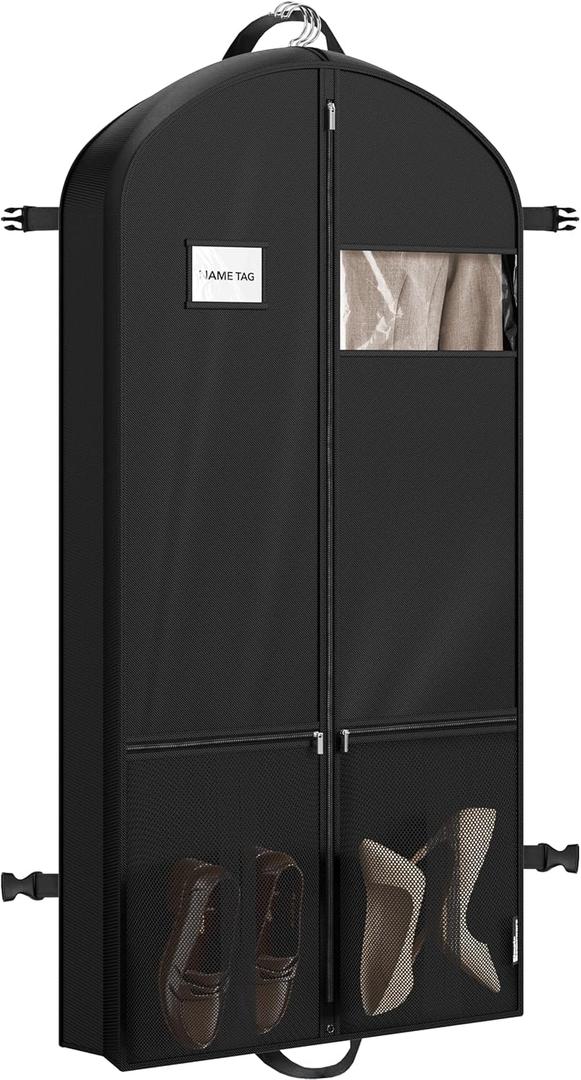 Simple Houseware 54'' Travel Garment Bag with Pockets for Suits, Dresses, Coats, Tuxedos, Heavy Duty 300D Polyester